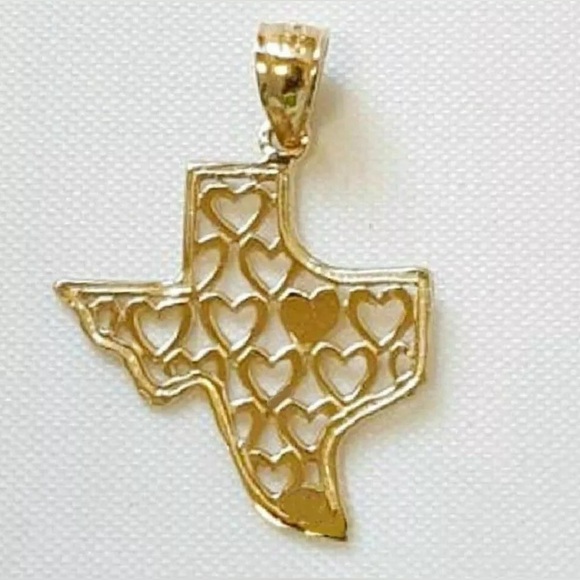 New Solid 14K Deep in the Heart of Texas Necklace Jewelry Charm Pendant - Picture 2 of 11